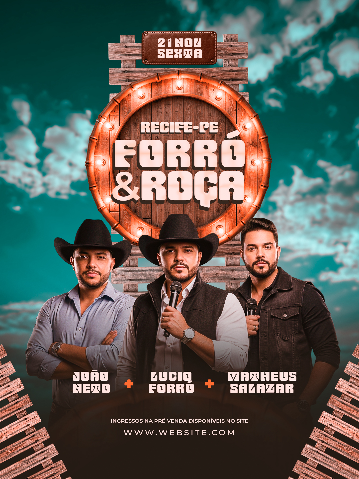 Flyer Forró & Roça - Template PSD Editável no Photoshop